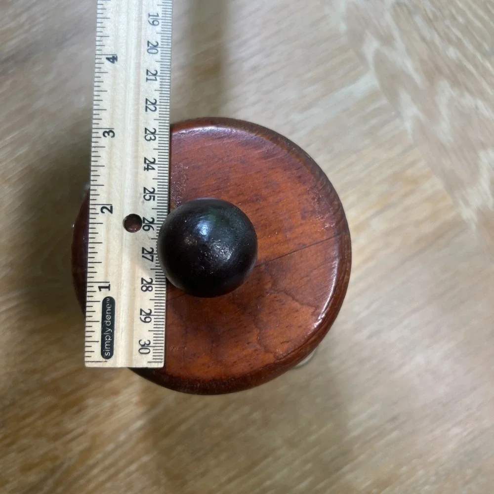Vintage Anchor‎ Hocking Square Glass Canister Jar Wood Lid Top Ball